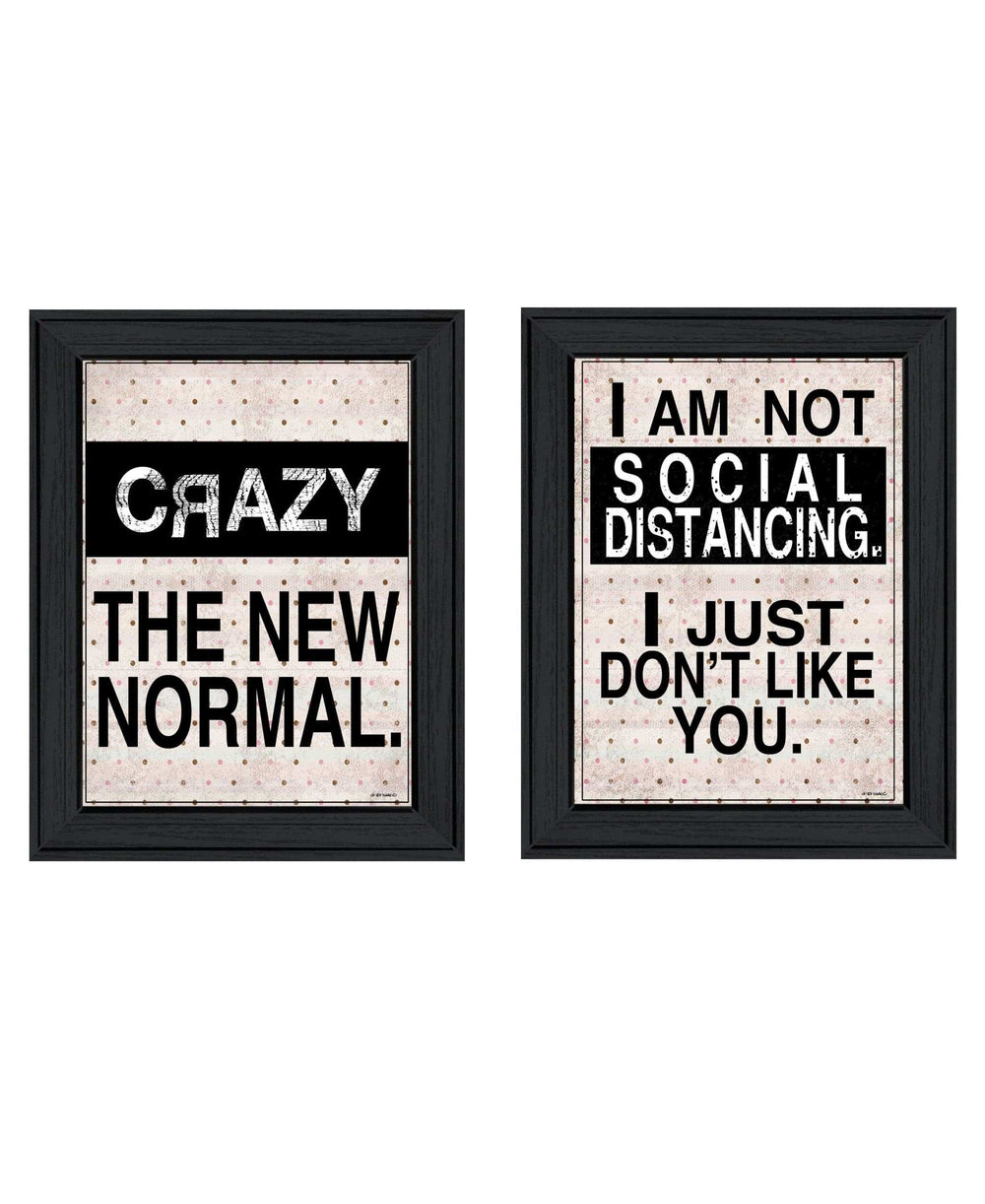 Set Of Two The New Normal Black Framed Print Wall Art - Homeroots - Flyclothing LLC