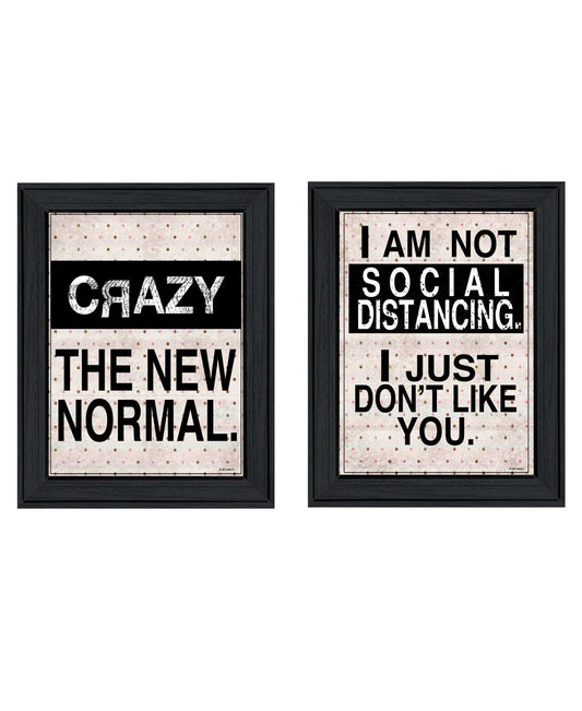 Set Of Two The New Normal Black Framed Print Wall Art - Homeroots - Flyclothing LLC