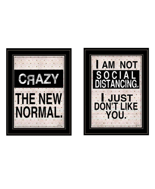 Set Of Two The New Normal Black Framed Print Wall Art - Homeroots - Flyclothing LLC