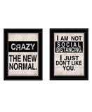 Set Of Two The New Normal Black Framed Print Wall Art - Homeroots - Flyclothing LLC