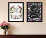Set Of Two Flowers Make Us Laugh Black Framed Print Wall Art - Homeroots - Flyclothing LLC