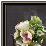 Set Of Two Vintage Floral Tea Pot and Door Knob Black Framed Print Kitchen Wall Art - Homeroots - Flyclothing LLC