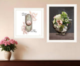 Set Of Two Vintage Floral Tea Pot and Door Knob White Framed Print Kitchen Wall Art - Homeroots - Flyclothing LLC