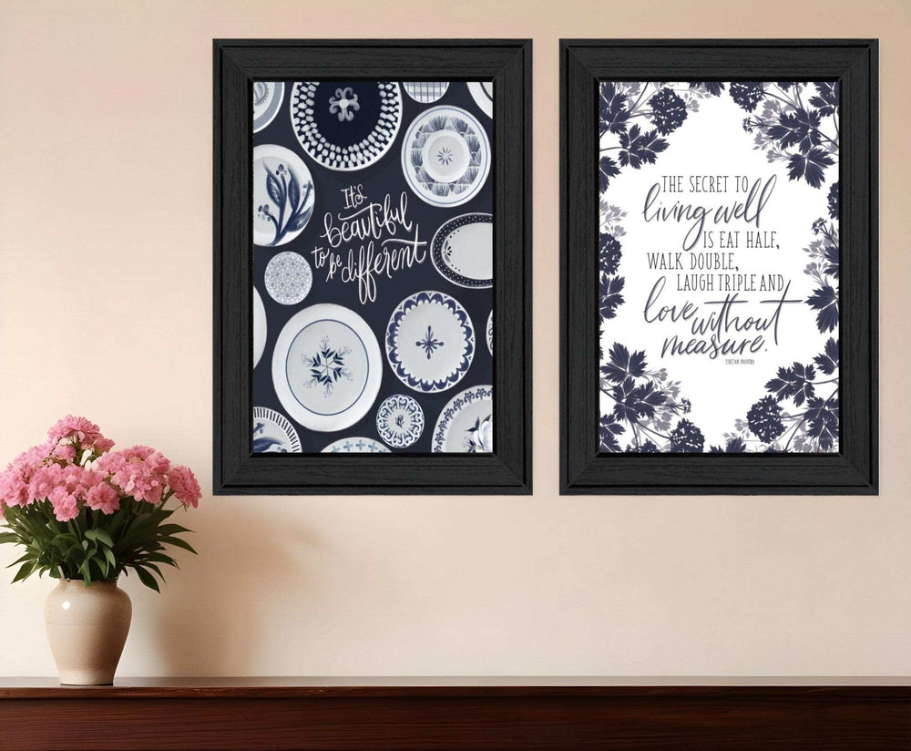 Set Of Two The Secret Beauty Black Framed Print Wall Art - Homeroots - Flyclothing LLC
