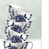 Set Of Two Tea Towers with Flowers Blue White Framed Print Kitchen Wall Art - Homeroots - Flyclothing LLC