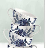 Set Of Three Tea tower with Cups and Sauces White Framed Print Kitchen Wall Art - Homeroots - Flyclothing LLC