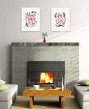 Set Of Two Good Tidings and Joy White Framed Print Wall Art - Homeroots - Flyclothing LLC