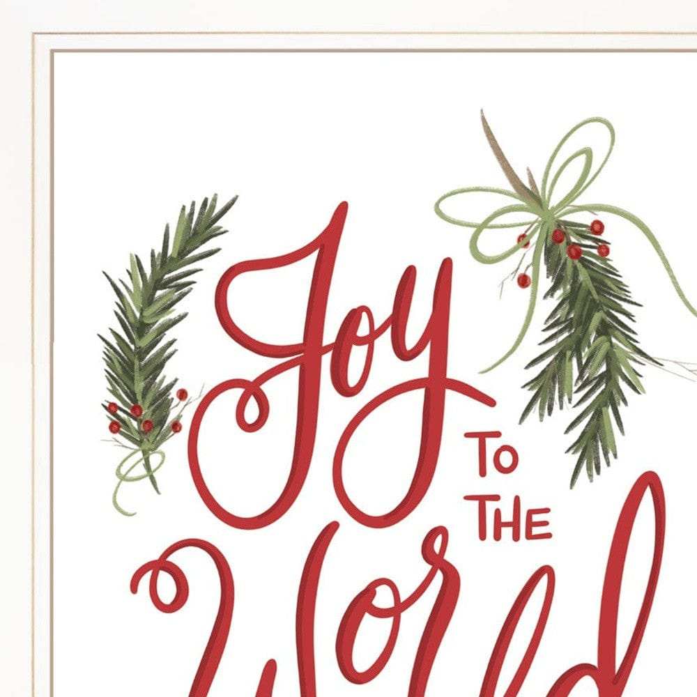 Set Of Two Good Tidings and Joy White Framed Print Wall Art - Homeroots - Flyclothing LLC