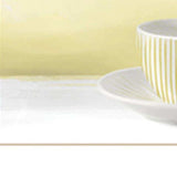 Set Of Three Tea Cups and Yellow Flowers White Framed Print Kitchen Wall Art - Homeroots - Flyclothing LLC