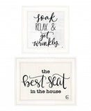 Set Of Two The Best Seat in the House 1 White Framed Print Bathroom Wall Art - Homeroots - Flyclothing LLC