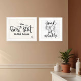 Set Of Two The Best Seat in the House 1 White Framed Print Bathroom Wall Art - Homeroots - Flyclothing LLC