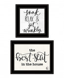 Set Of Two The Best Seat in the House 2 Black Framed Print Bathroom Wall Art - Homeroots - Flyclothing LLC
