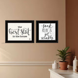 Set Of Two The Best Seat in the House 2 Black Framed Print Bathroom Wall Art - Homeroots - Flyclothing LLC