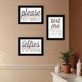 Set Of Three Toilet Humor Black Framed Print Wall Art - Homeroots - Flyclothing LLC