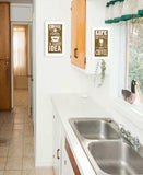 Set Of Two Life Begins and Ends With Coffee White Framed Print Wall Art - Homeroots - Flyclothing LLC