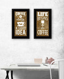 Set Of Two Life Begins and Ends With Coffee Black Framed Print Wall Art - Homeroots - Flyclothing LLC