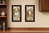 Set Of Two Life Begins and Ends With Coffee Black Framed Print Wall Art - Homeroots - Flyclothing LLC