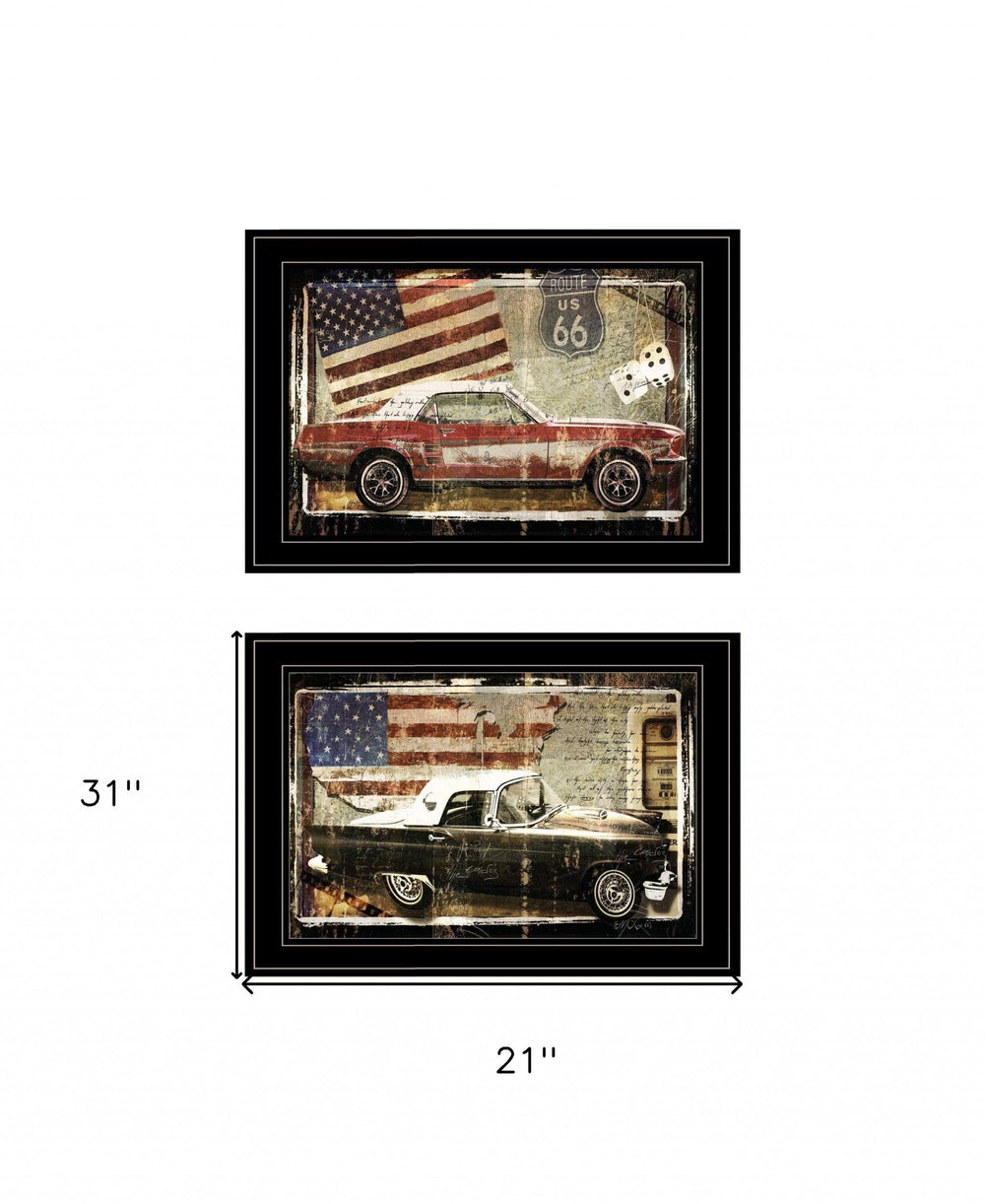 Set Of Two Vintage Classics 1 Black Framed Print Wall Art - Homeroots - Flyclothing LLC