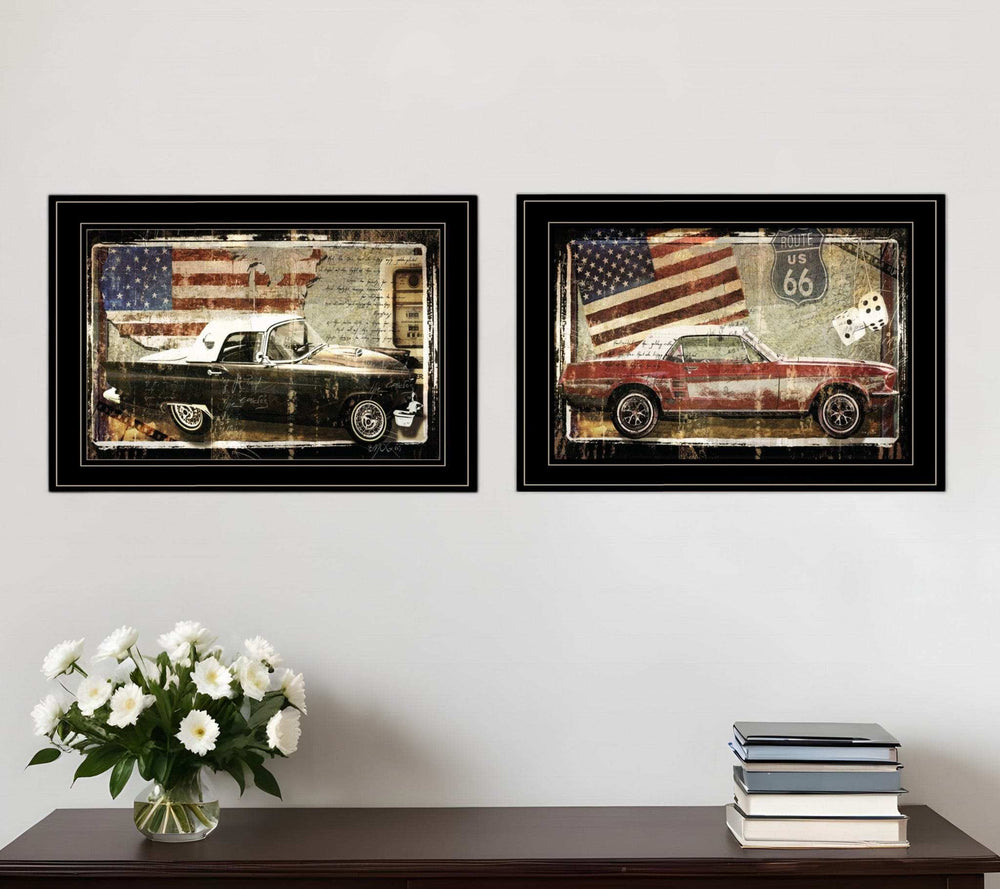 Set Of Two Vintage Classics 1 Black Framed Print Wall Art - Homeroots - Flyclothing LLC