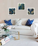 Set Of Three Deep Blue 2 White Framed Print Wall Art - Homeroots - Flyclothing LLC