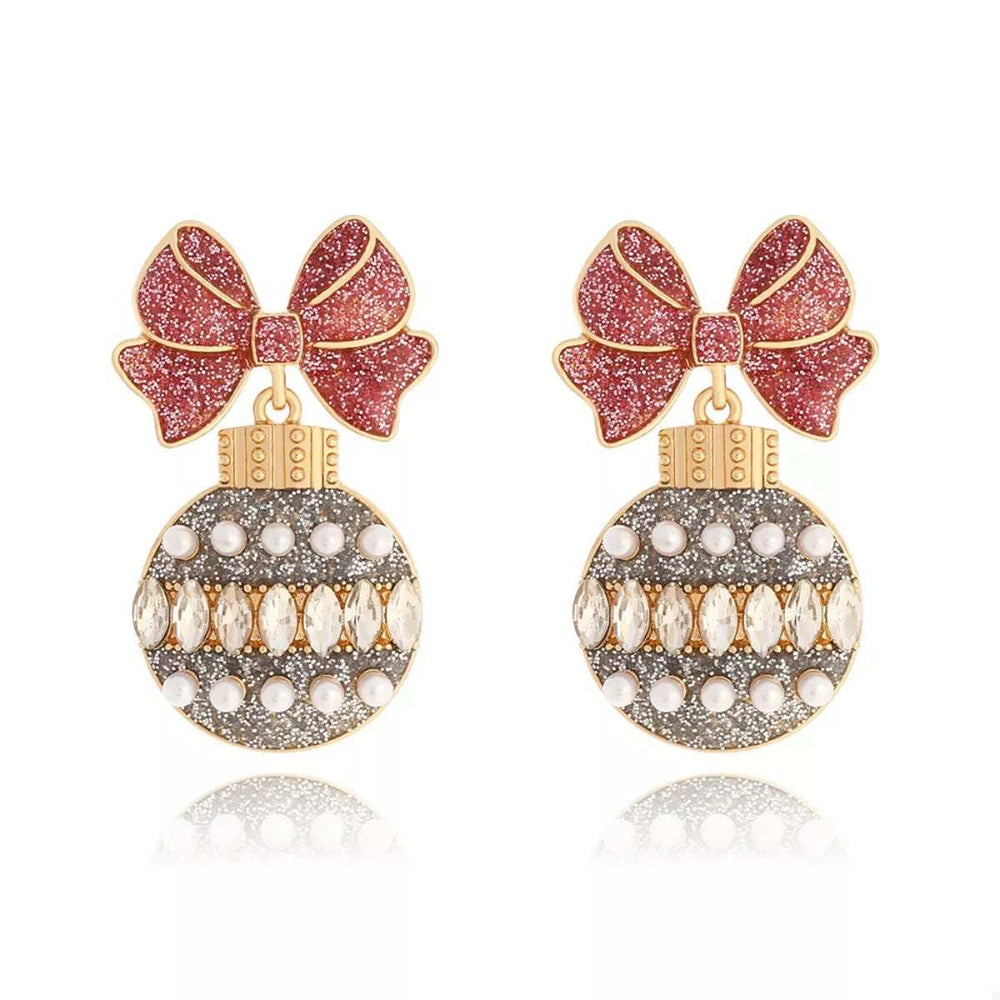 Bowknot Christmas Drop Earrings - Trendsi - Flyclothing LLC