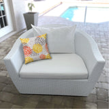 14" X 20" Gray And White Blown Seam Floral Lumbar Indoor Outdoor Pillow - Homeroots - Flyclothing LLC