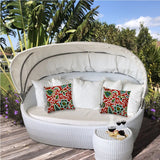 14" X 20" Read And Green Blown Seam Floral Lumbar Indoor Outdoor Pillow - Homeroots - Flyclothing LLC