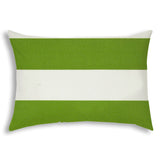14" X 20" Green And Ivory Blown Seam Striped Lumbar Indoor Outdoor Pillow - Homeroots - Flyclothing LLC
