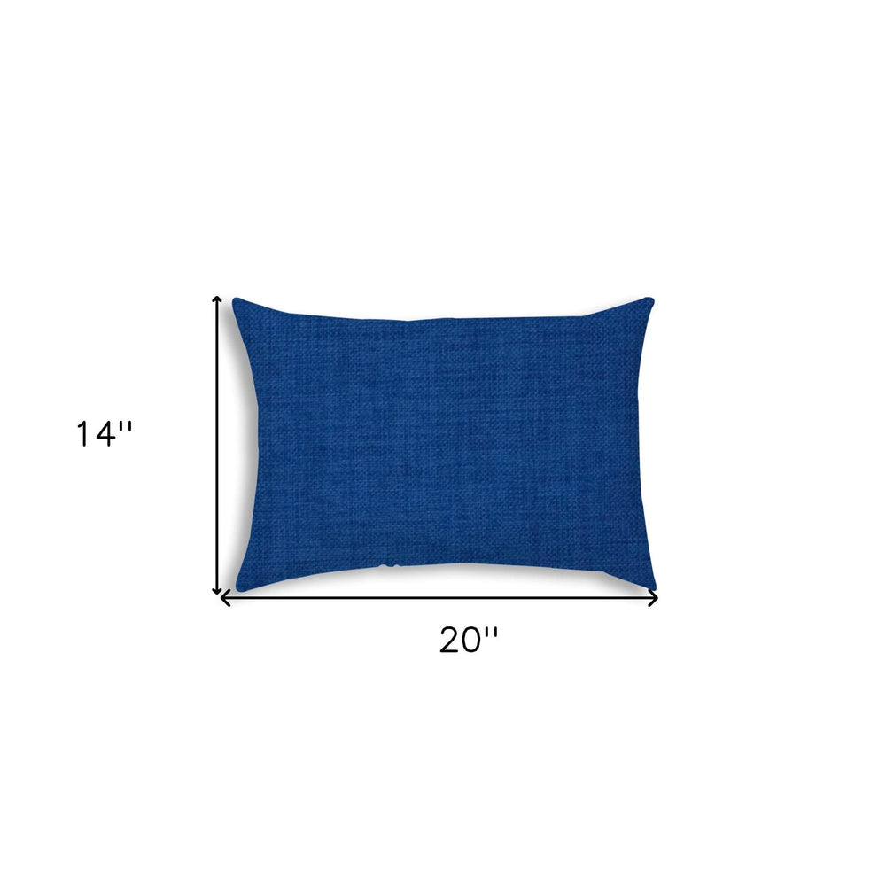 14" X 20" Blue Indoor Outdoor Throw Pillow With Texture - Homeroots - Flyclothing LLC