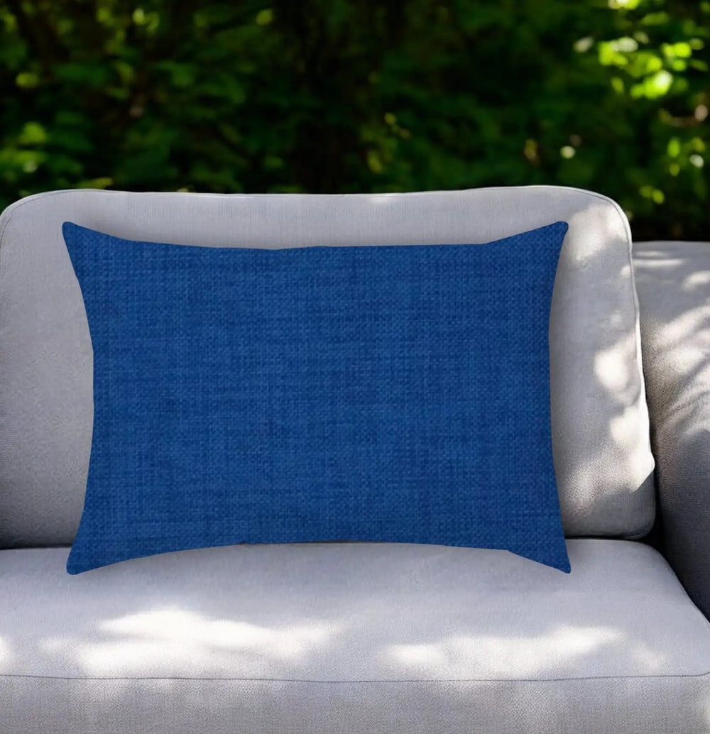 14" X 20" Blue Indoor Outdoor Throw Pillow With Texture - Homeroots - Flyclothing LLC
