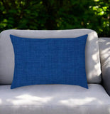 14" X 20" Blue Indoor Outdoor Throw Pillow With Texture - Homeroots - Flyclothing LLC