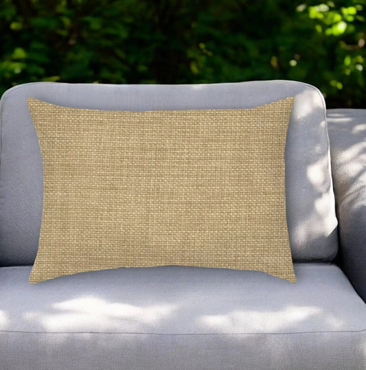 14" X 20" Tan Indoor Outdoor Throw Pillow With Texture - Homeroots