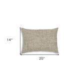 14" X 20" Taupe Indoor Outdoor Throw Pillow - Homeroots - Flyclothing LLC