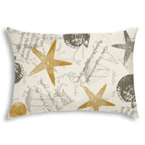 14" X 20" Gold And Cream Boat Blown Seam Coastal Lumbar Indoor Outdoor Pillow - Homeroots - Flyclothing LLC