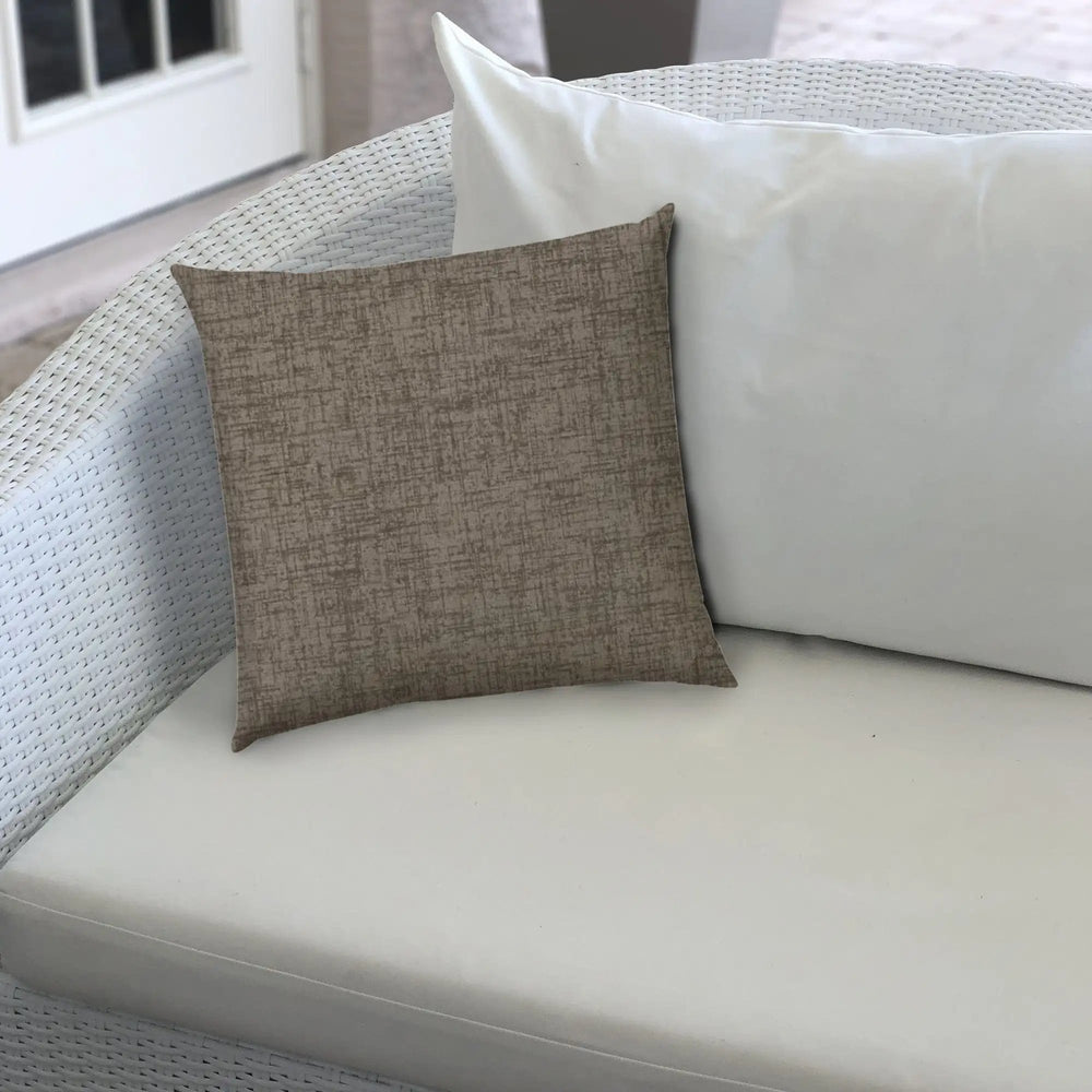 14" X 20" Taupe Indoor Outdoor Throw Pillow - Homeroots - Flyclothing LLC