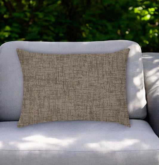 14" X 20" Taupe Indoor Outdoor Throw Pillow - Homeroots