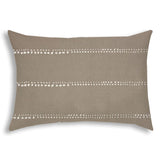 14" X 20" Taupe And White Blown Seam Polka Dots Lumbar Indoor Outdoor Pillow - Homeroots - Flyclothing LLC