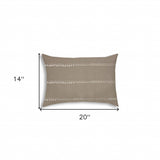 14" X 20" Taupe And White Blown Seam Polka Dots Lumbar Indoor Outdoor Pillow - Homeroots - Flyclothing LLC