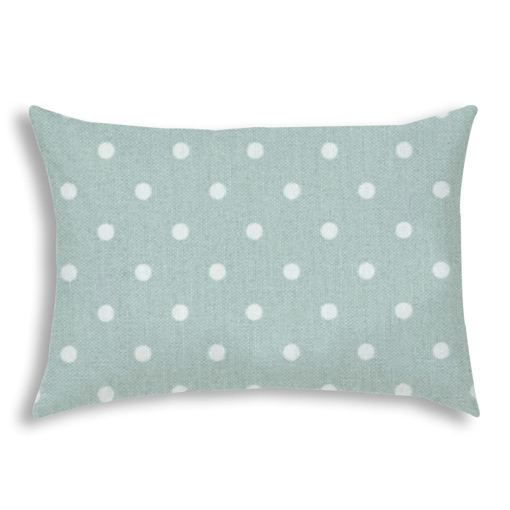 14" X 20" Sea Green Polka Dot Indoor Outdoor Throw Pillow - Homeroots - Flyclothing LLC