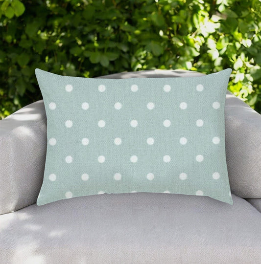 14" X 20" Sea Green Polka Dot Indoor Outdoor Throw Pillow - Homeroots