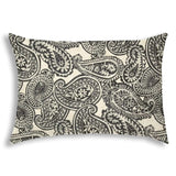 14" X 20" Gray And Cream Blown Seam Paisley Lumbar Indoor Outdoor Pillow - Homeroots - Flyclothing LLC