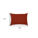 14" X 20" Brick Red Indoor Outdoor Throw Pillow - Homeroots - Flyclothing LLC