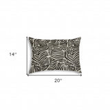 14" X 20" Black And White Safari Animals Blown Seam Animal Print Lumbar Indoor Outdoor Pillow - Homeroots - Flyclothing LLC
