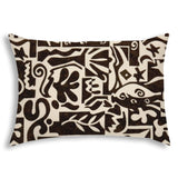 20" X 14" Black and Off White Abstract Indoor Outdoor Throw Pillow With No Decorative Addition - Homeroots