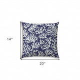 14" X 20" Deep White Corals Blown Seam Coastal Lumbar Indoor Outdoor Pillow - Homeroots - Flyclothing LLC