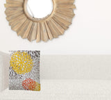 17" X 17" Gray And White Blown Seam Floral Lumbar Indoor Outdoor Pillow - Homeroots - Flyclothing LLC