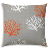 17" X 17" Gray And White Corals Blown Seam Coastal Lumbar Indoor Outdoor Pillow - Homeroots - Flyclothing LLC
