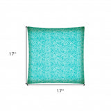 17" X 17" Turquoise And White Blown Seam Zigzag Lumbar Indoor Outdoor Pillow - Homeroots - Flyclothing LLC