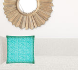 17" X 17" Turquoise And White Blown Seam Zigzag Lumbar Indoor Outdoor Pillow - Homeroots - Flyclothing LLC