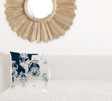 17" X 17" Navy Blue And White Lobster Blown Seam Coastal Lumbar Indoor Outdoor Pillow - Homeroots - Flyclothing LLC